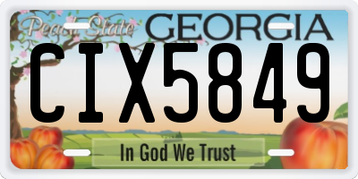 GA license plate CIX5849