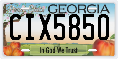 GA license plate CIX5850