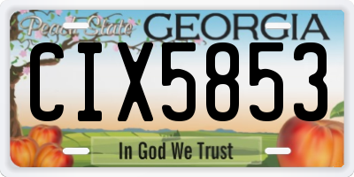 GA license plate CIX5853