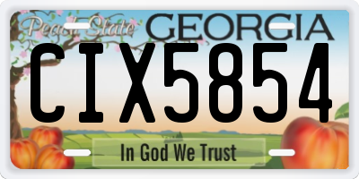 GA license plate CIX5854