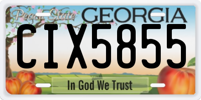 GA license plate CIX5855