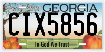GA license plate CIX5856