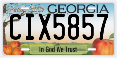 GA license plate CIX5857
