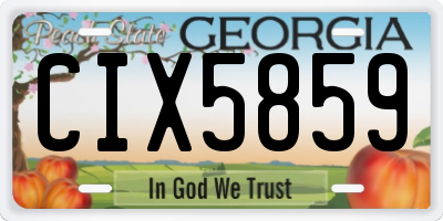 GA license plate CIX5859