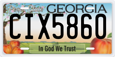 GA license plate CIX5860