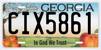GA license plate CIX5861