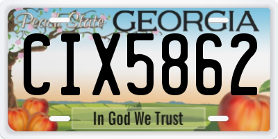 GA license plate CIX5862