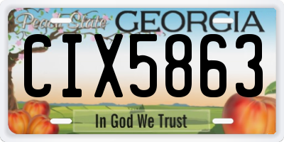 GA license plate CIX5863