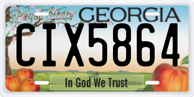GA license plate CIX5864