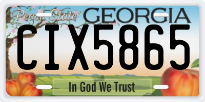 GA license plate CIX5865