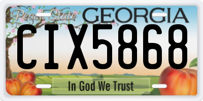 GA license plate CIX5868