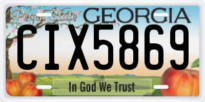 GA license plate CIX5869