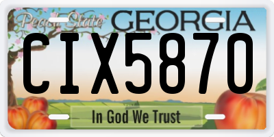 GA license plate CIX5870