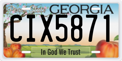 GA license plate CIX5871