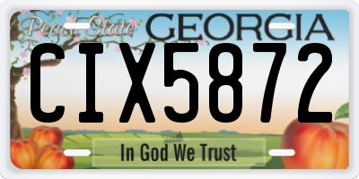 GA license plate CIX5872