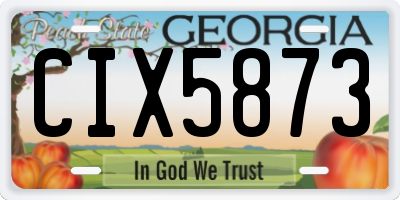 GA license plate CIX5873