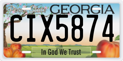 GA license plate CIX5874