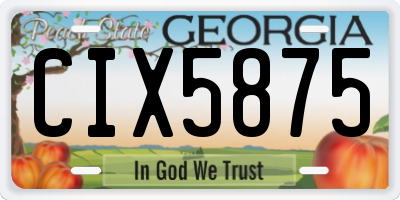GA license plate CIX5875