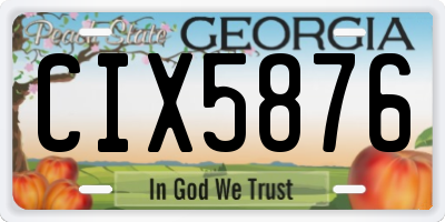 GA license plate CIX5876