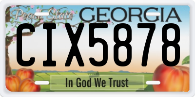 GA license plate CIX5878