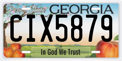 GA license plate CIX5879