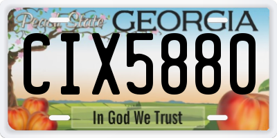 GA license plate CIX5880