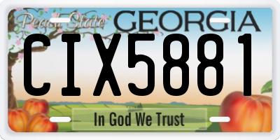 GA license plate CIX5881