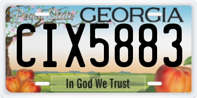 GA license plate CIX5883