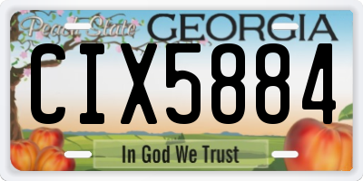 GA license plate CIX5884