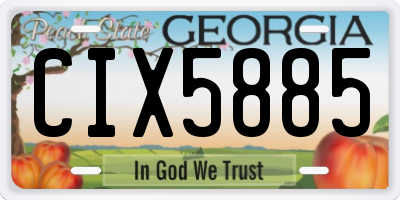 GA license plate CIX5885