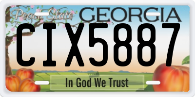 GA license plate CIX5887