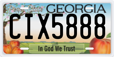 GA license plate CIX5888
