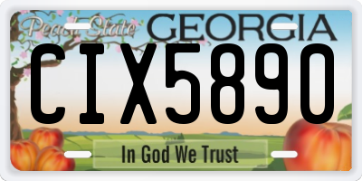 GA license plate CIX5890