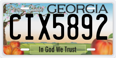GA license plate CIX5892