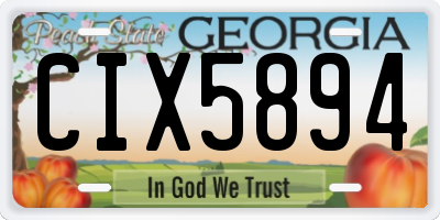 GA license plate CIX5894