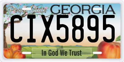 GA license plate CIX5895
