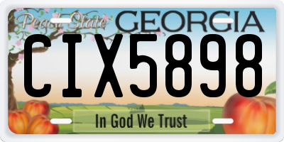 GA license plate CIX5898
