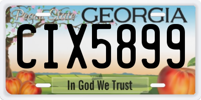GA license plate CIX5899
