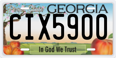 GA license plate CIX5900