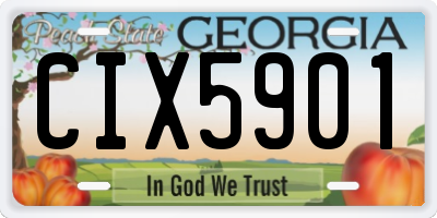 GA license plate CIX5901