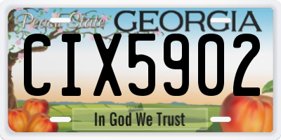 GA license plate CIX5902