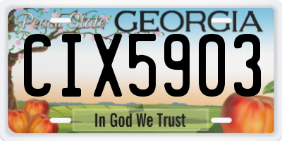 GA license plate CIX5903
