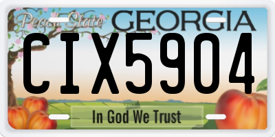 GA license plate CIX5904