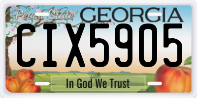 GA license plate CIX5905