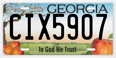 GA license plate CIX5907