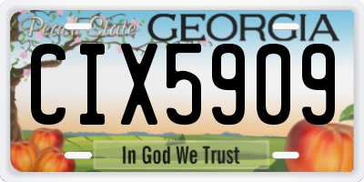 GA license plate CIX5909