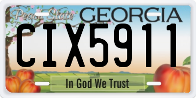 GA license plate CIX5911