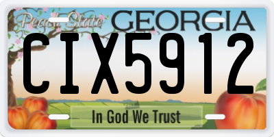 GA license plate CIX5912