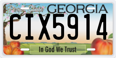 GA license plate CIX5914
