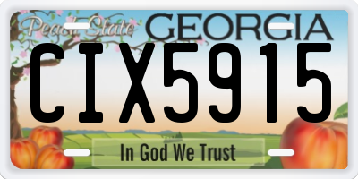 GA license plate CIX5915